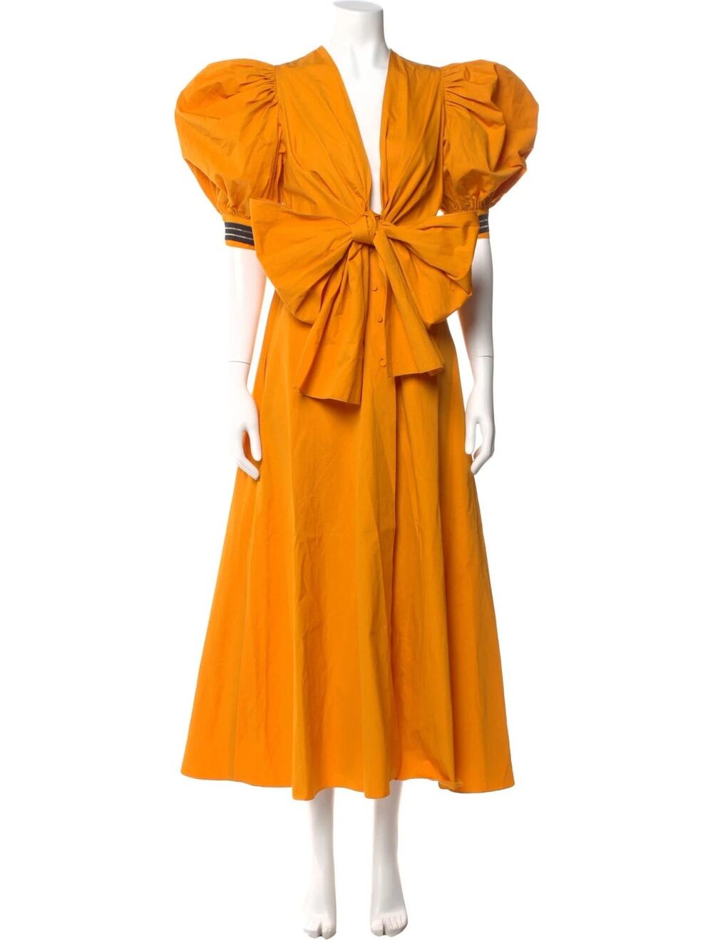 Silvia Tcherassi Miosotis Bow Short Sleeves Midi Dress - XS